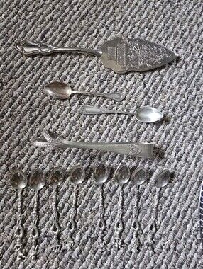 Vintage Silver-Tone Home Dining Serving Set - Silver Some Sterling Some Plated